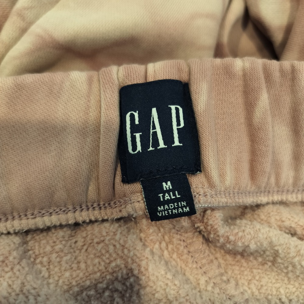 Gap Tie Dye Sweatpants Medium Tall Lounge Casual Cozy Pink Fleece Tapered - Picture 7 of 9